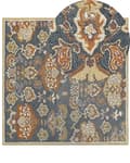 Miniatyrbild 1 av 6: Matta Flerfärgad Ull 200 x 200 cm Tjock tät lugg orientaliskt mönster
