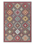 Miniatyrbild 4 av 6: Matta Flerfärgad Ull 80 x 150 cm Tjock tät lugg Orientaliskt mönster Kilim