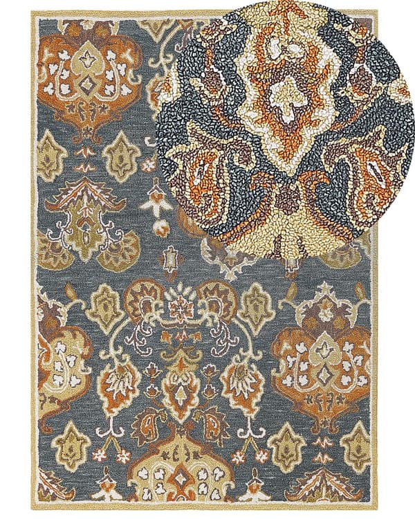 Matta Flerfärgad Ull 160 x 230 cm Tjock tät lugg orientaliskt mönster