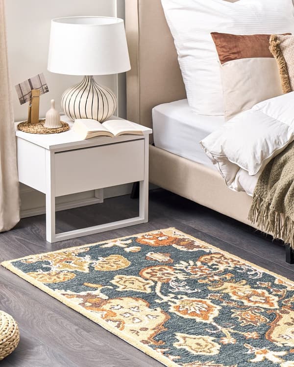 Matta Flerfärgad Ull 80 x 150 cm Tjock tät lugg Orientaliskt mönster