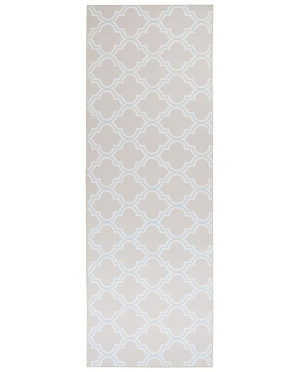 Løber Tæppe Løber Beige Polyester 70 x 200 cm Orientalsk Quatrefoil mønster Stue soveværelse dekorationer