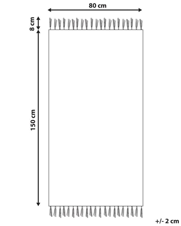 Tæppe off-white sort vat 80 x 150 cm geometrisk mønster runer Stamme kvaster Orientalsk