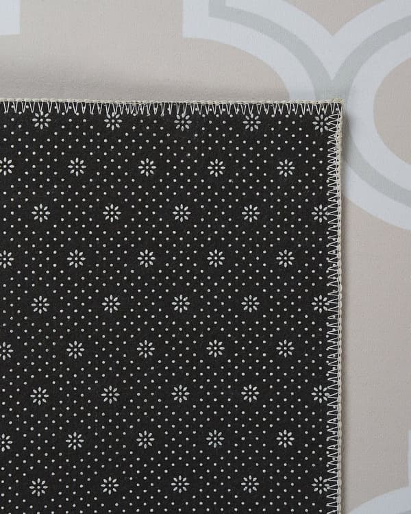Løbertæppe Beige Polyester 60 x 200 cm Orientalsk Quatrefoil mønster Stue soveværelse dekorationer