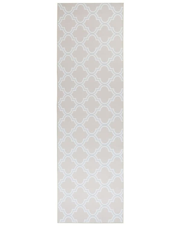 Løbertæppe Beige Polyester 60 x 200 cm Orientalsk Quatrefoil mønster Stue soveværelse dekorationer