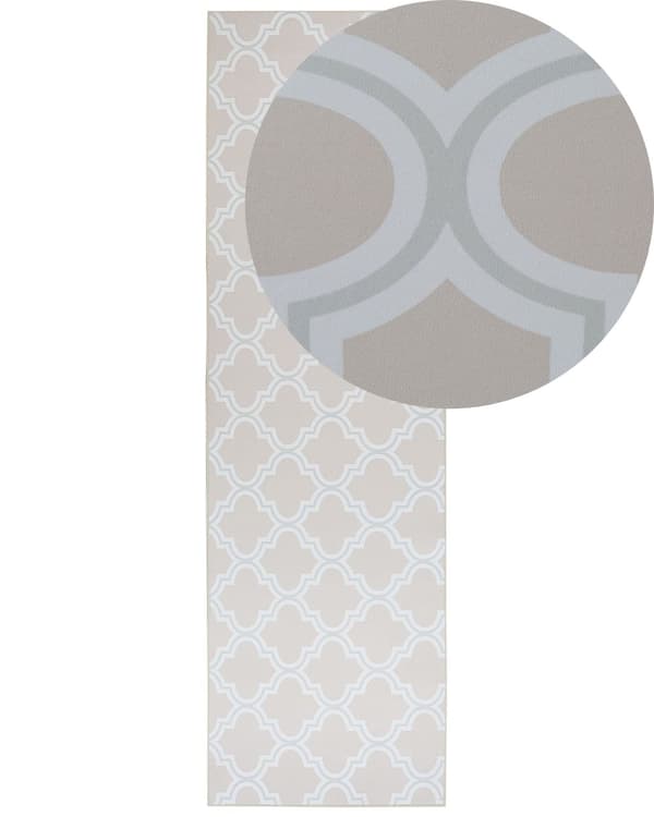 Løbertæppe Beige Polyester 60 x 200 cm Orientalsk Quatrefoil mønster Stue soveværelse dekorationer