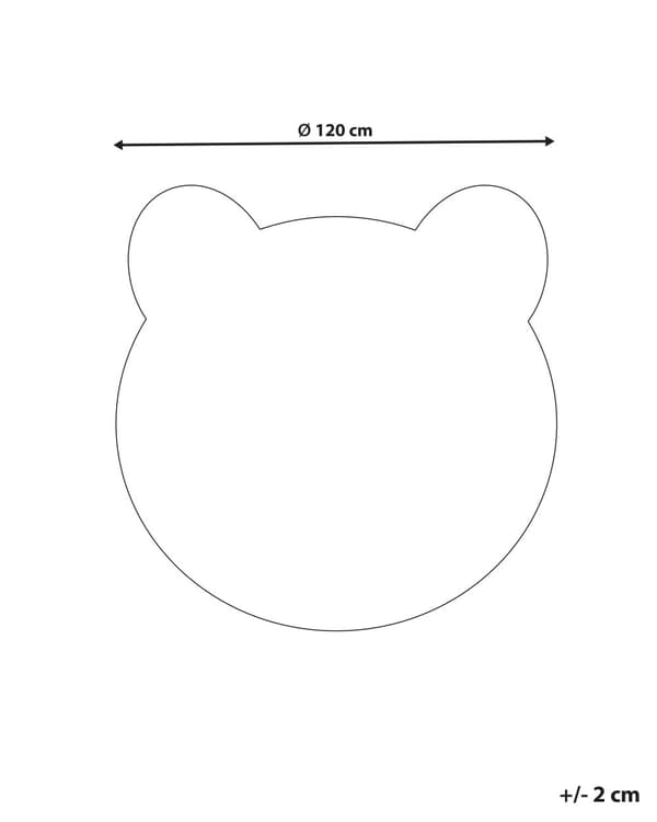 Børnetæppe i sort og hvid polyester ⌀ 120 cm legemåtte med pandatryk børneværelse