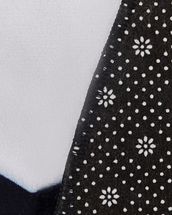 Børnetæppe i sort og hvid polyester ⌀ 120 cm legemåtte med pandatryk børneværelse