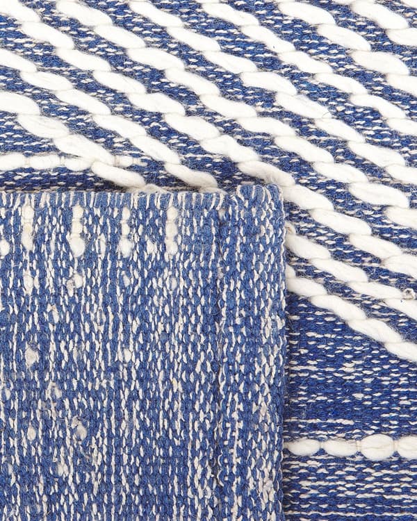 Matto vaalea beige sininen 160 x 230 cm villa geometrinen kuvio suorakulmio moderni boho