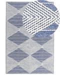 Pikkukuva 1 / 6: Matto vaalea beige sininen 160 x 230 cm villa geometrinen kuvio suorakulmio moderni boho