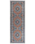 Pikkukuva 4 / 6: Matto sininen/oranssi polyesteri 60 x 200 cm geometrinen kuvio itämainen vintage-tyyli
