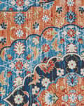 Pikkukuva 6 / 6: Matto sininen/oranssi polyesteri 60 x 200 cm geometrinen kuvio itämainen vintage-tyyli
