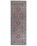 Pikkukuva 1 / 6: Matto sininen/oranssi polyesteri 60 x 200 cm geometrinen kuvio itämainen vintage-tyyli