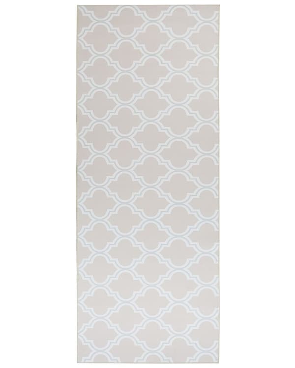Matto beige polyesteri 80 x 200 cm quatrefoil-kuvio neliskulmainen moderni tyyli