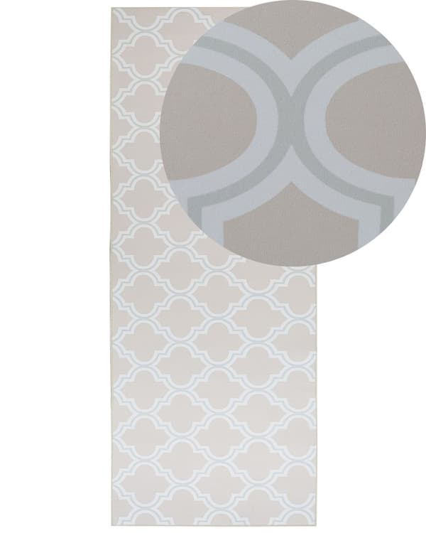 Matto beige polyesteri 80 x 200 cm quatrefoil-kuvio neliskulmainen moderni tyyli