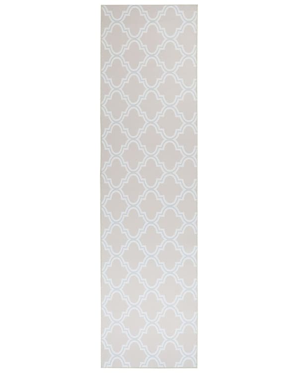 Matto beige polyesteri 80 x 300 cm quatrefoil-kuvio neliskulmainen moderni tyyli