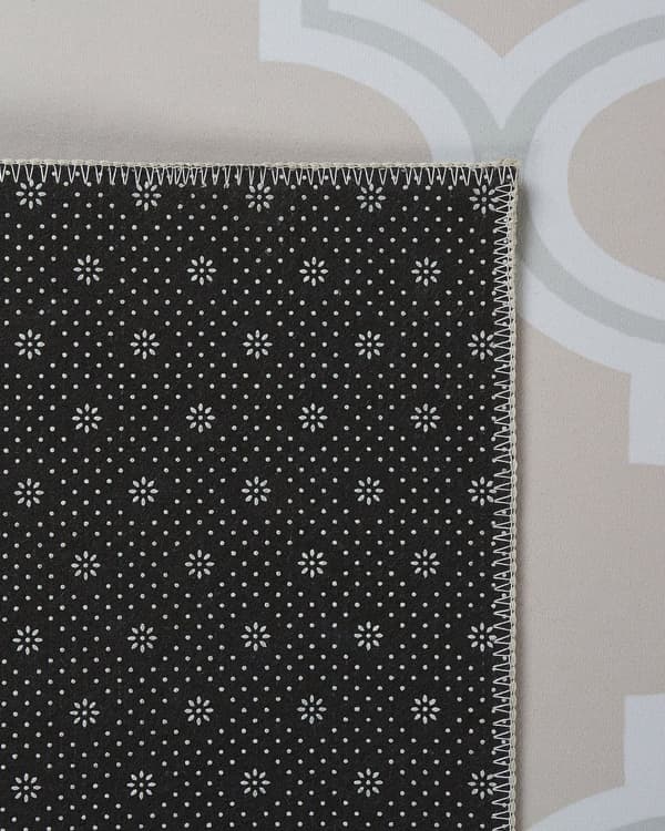 Matto beige polyesteri 80 x 300 cm quatrefoil-kuvio neliskulmainen moderni tyyli