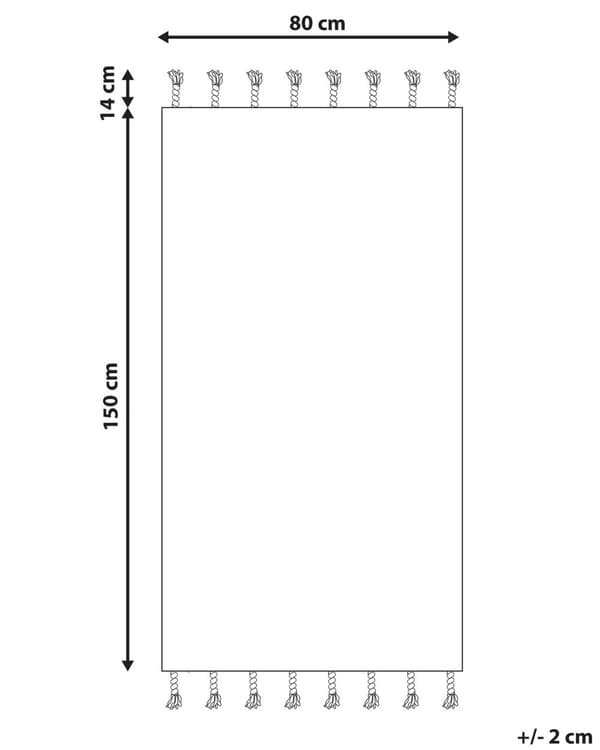 Matta Off-White Mörkröd Bomull 80 x 150 cm Geometriskt Mönster Runor Stam Tofsar Orientalisk