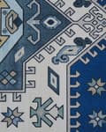 Pikkukuva 6 / 6: Matto sininen beige 70 x 200 cm polyesteri geometrinen kuvio suorakulmio moderni perinteinen