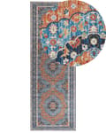 Miniatyrbild 1 av 6: Matta Löpare Blå och Orange Polyester 70 x 200 cm Orientalisk Sliten Vardagsrum Sovrumsdekorationer