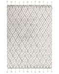 Miniatyrbild 1 av 5: Matta Off-White Svart Bomull 160 x 230 cm Geometriskt Mönster Runor Stam Tofsar Orientalisk