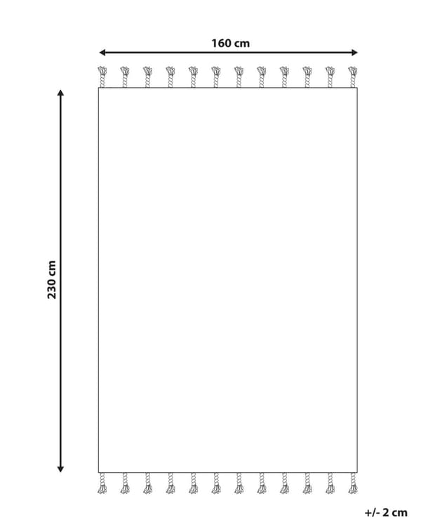 Matta Off-White Svart Bomull 160 x 230 cm Geometriskt Mönster Runor Stam Tofsar Orientalisk