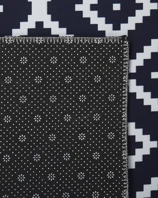 Löparmatta Svart och Vit Polyester 60 x 200 cm Modern Vardagsrum Sovrum Dekorationer
