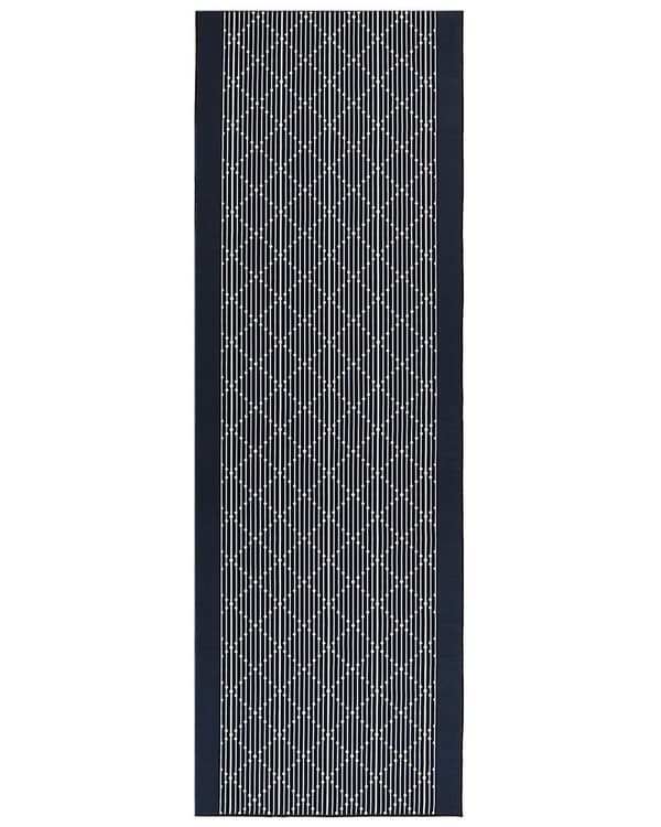 Område Tæppe Marineblå Polyester 80 x 240 cm Løber Geometrisk Mønster Stue Soveværelse Gang Traditionel
