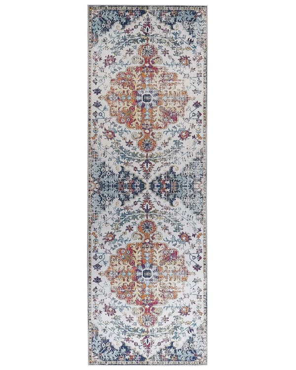 Område Tæppe Flerfarvet Polyester 80 x 240 cm Løber Orientalsk Vintage Distressed Stue Soveværelse Entre