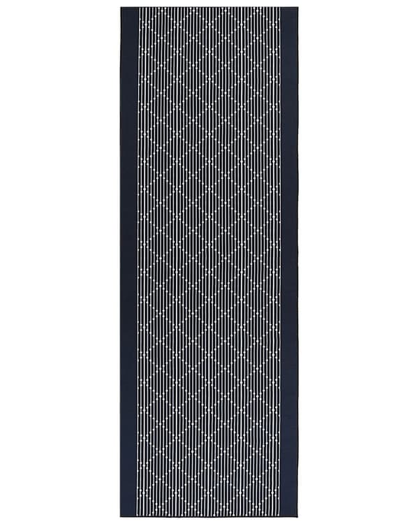 Område Tæppe Marineblå Polyester 70 x 200 cm Løber Geometrisk Mønster Stue Soveværelse Gang Traditionel