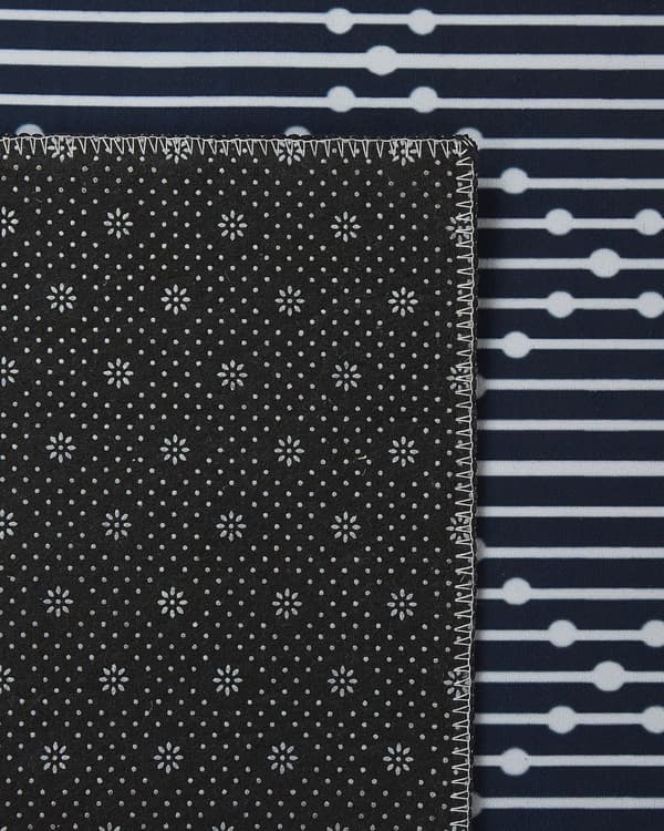 Område Tæppe Marineblå Polyester 70 x 200 cm Løber Geometrisk Mønster Stue Soveværelse Gang Traditionel