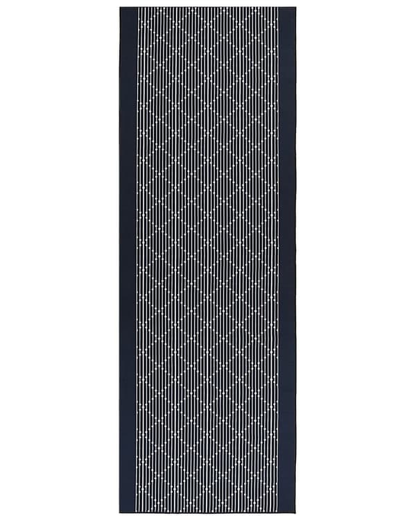 Område Tæppe Marineblå Polyester 70 x 200 cm Løber Geometrisk Mønster Stue Soveværelse Gang Traditionel