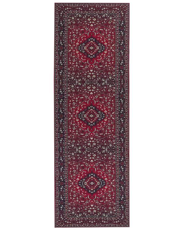 Matta Röd Polyester 80 x 240 cm Hall Kök Lång matta Halkskydd