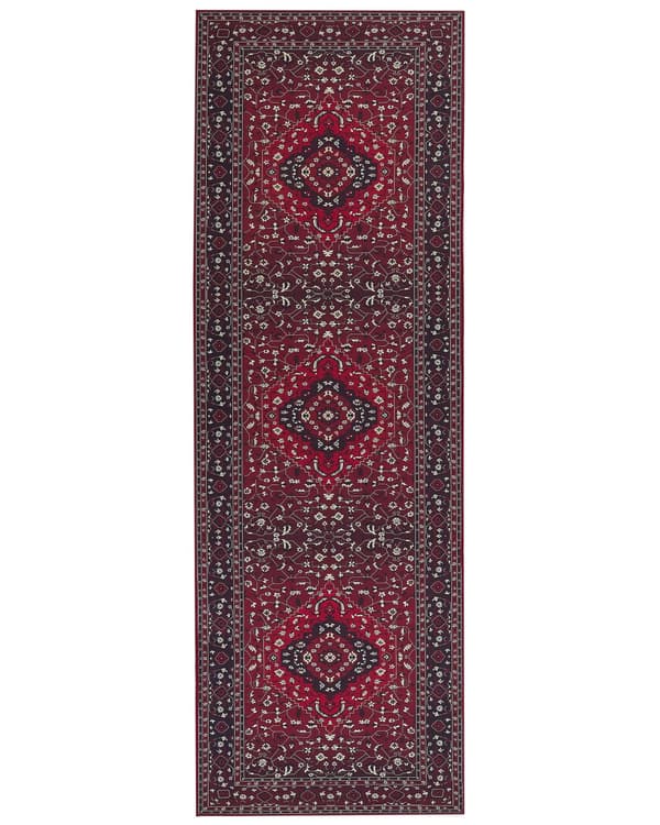 Matta Röd Polyester 80 x 240 cm Hall Kök Lång matta Halkskydd