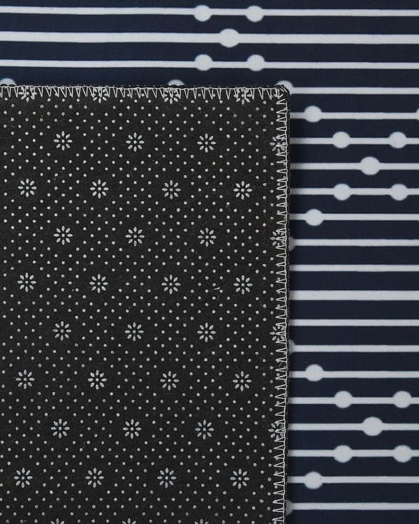 Matta Marinblå Polyester 80 x 200 cm Geometriskt mönster Vardagsrum Sovrum Hall Traditionell