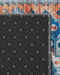 Miniatyrbild 5 av 6: Matta Blå och Orange Polyester 80 x 300 cm Geometriskt orientaliskt mönster Halkskyddsbotten Modern hall