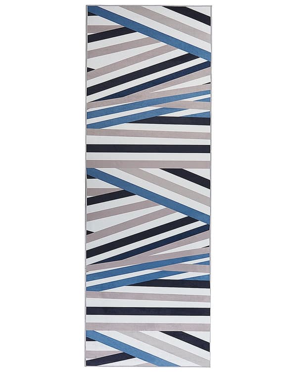 Matta Flerfärgad Polyester 70 x 200 cm Geometriskt randigt mönster Halkskydd Modern hall