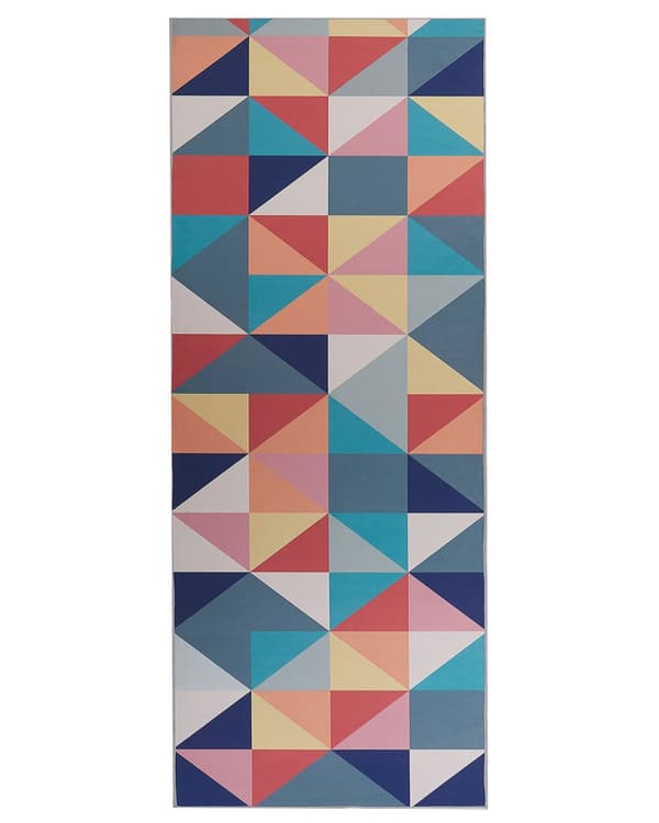 Matta Flerfärgad Polyester 80 x 200 cm Geometriskt triangelmönster Halkskydd Modern Hall