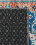 Miniatyrbild 5 av 6: Matta Blå och Orange Polyester 80 x 240 cm Geometriskt orientaliskt mönster Halkskyddsbotten Modern hall