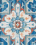 Miniatyrbild 6 av 6: Matta Blå och Orange Polyester 80 x 240 cm Geometriskt orientaliskt mönster Halkskyddsbotten Modern hall
