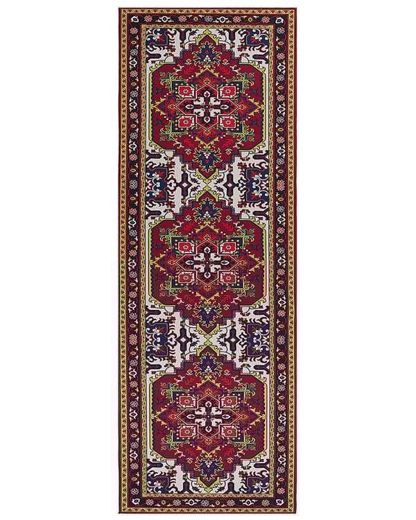 Matto punainen polyesteri 70 x 200 cm itämainen kuviointi vintage-tyyli