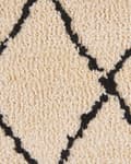 Miniatyrbillede 5 af 5: Tæppe Beige og sort polyesterstof 80 x 150 cm Shaggy geometrisk mønster rektangulært blød og nem pleje til værelse og stue indretning