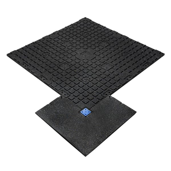 Kulmakappale kumireuna urheilulattia - 50x50 cm - 20 mm paksu - Harmaa
