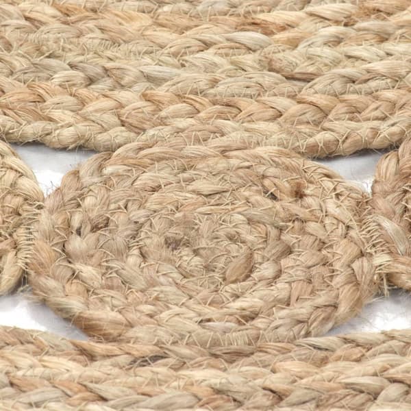 vidaXL Teppe flettet jute 240 cm rundt