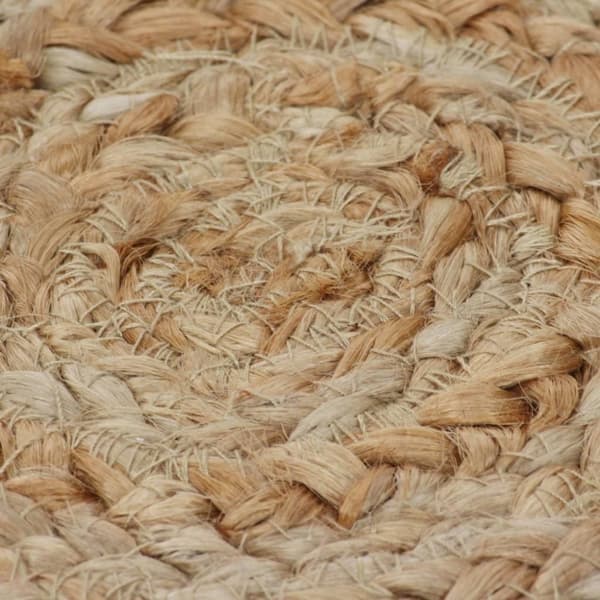 vidaXL Teppe flettet jute 240 cm rundt