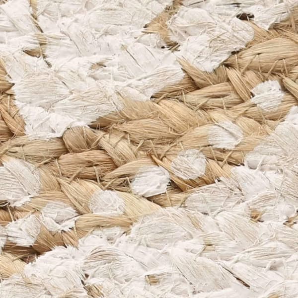vidaXL Matte flettet jute trykt 240 cm rund