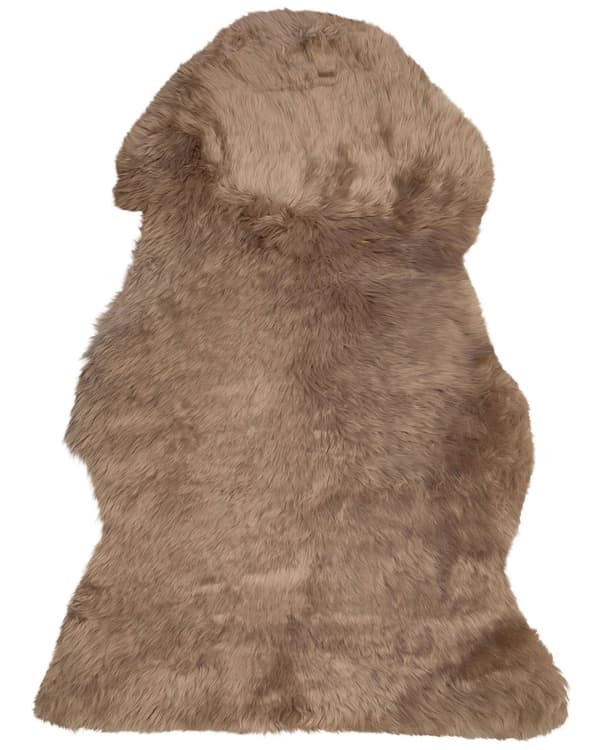 Saueskinnsteppe Brun 65 x 110 cm Naturlig Høy Pile Rustikk Stil