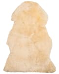 Miniatyrbilde 1 av 5: Saueskinnsteppe Beige 65 x 110 cm Naturlig Høy Pile Rustikk Stil