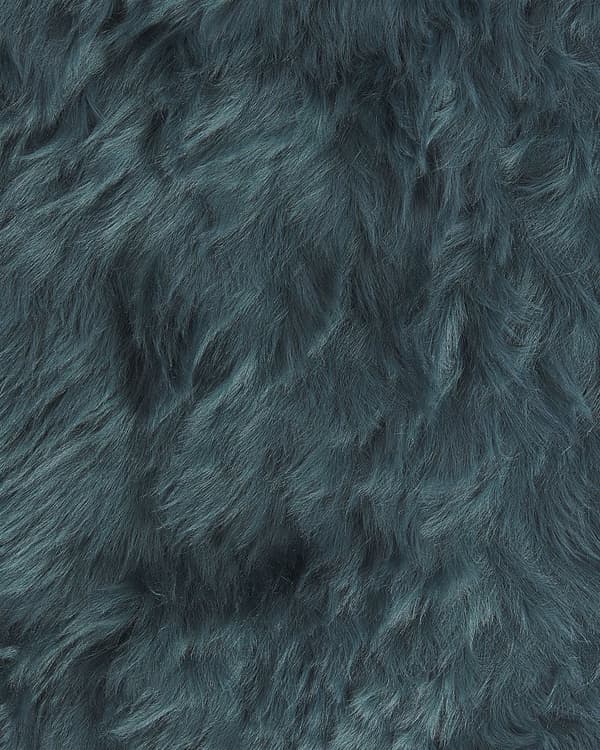 Skinnteppe Mørkegrønt Saueskinn 65 x 110 cm Fluffy Pledd Deksel Stue Soverom