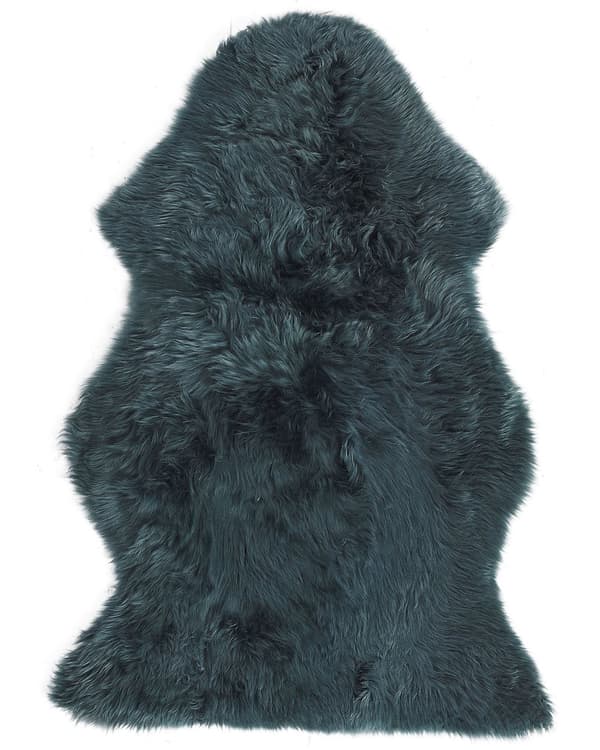 Skinnteppe Mørkegrønt Saueskinn 65 x 110 cm Fluffy Pledd Deksel Stue Soverom