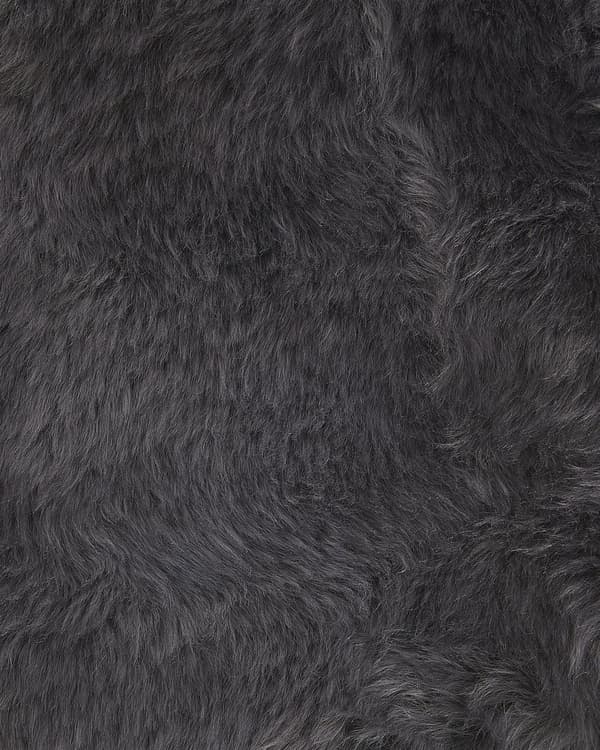Skinnteppe Mørkegrått Saueskinn 65 x 110 cm Mykt Pledd med fluffy Pledd Stue Soverom
